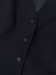 Reiss Navy Solene Wool-Blend Single-Breasted Suit Blazer - Image 9 of 9