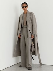 Reiss Darcy Wool-Blend Wide-Leg Pleated Trousers - 圖片 1，共 9