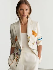 Reiss Ivory Frankie Reiss | NYBG Printed Single-Breasted Suit Blazer - Image 1 of 6