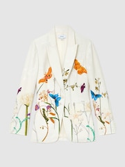 Reiss Ivory Frankie Reiss | NYBG Printed Single-Breasted Suit Blazer - Image 2 of 6