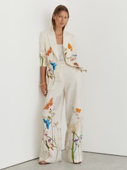 Reiss Ivory Frankie Reiss | NYBG Printed Single-Breasted Suit Blazer - Image 3 of 6