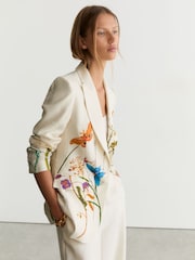 Reiss Ivory Frankie Reiss | NYBG Printed Single-Breasted Suit Blazer - Image 4 of 6