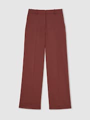 Reiss Brick Red Solene Petite Wool-Blend Wide-Leg Suit Trousers - Image 2 of 8