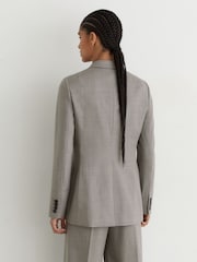Reiss Light Grey Darcy Wool-Blend Double-Breasted Blazer - Image 5 of 8
