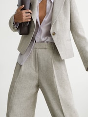 Reiss Ezra Herringbone Linen-Blend Straight-Leg Suit Trousers - תמונה 4 מתוך 8