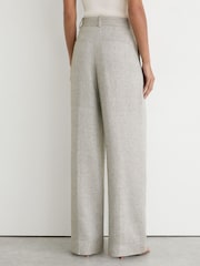 Reiss Ezra Herringbone Linen-Blend Straight-Leg Suit Trousers - תמונה 7 מתוך 8