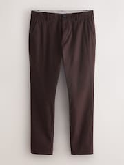 Brown Slim Fit Cotton Rich Stretch Chinos - Image 1 of 3