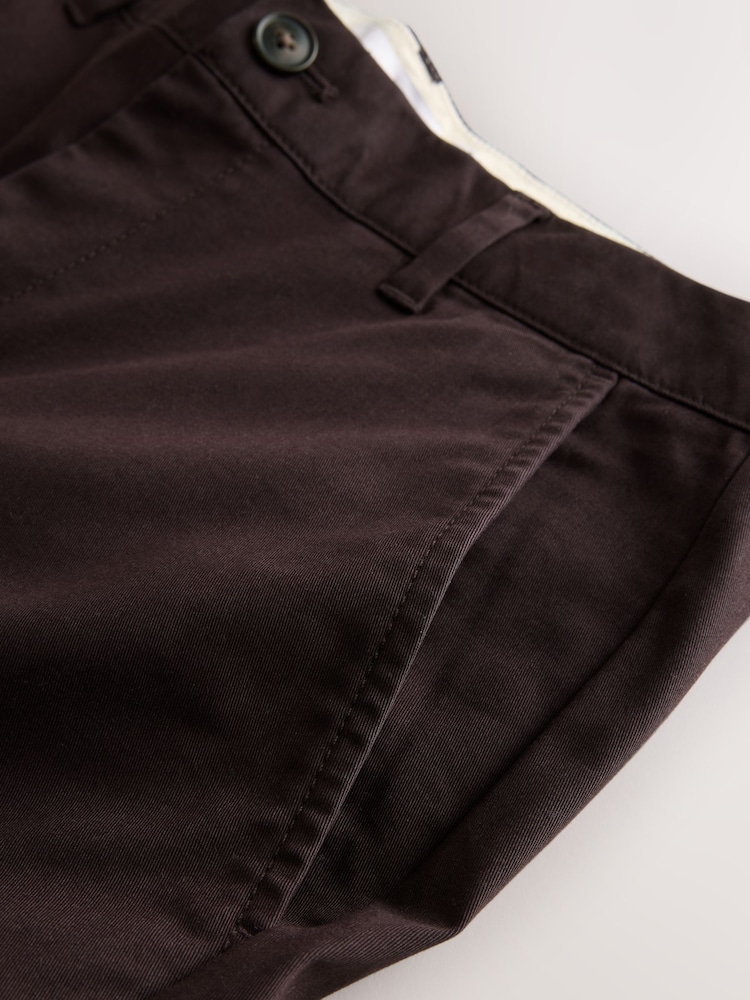 Brown Slim Fit Cotton Rich Stretch Chinos - Image 2 of 3 Brown Slim Fit Cotton Rich Stretch Chinos - Image 2 of 3