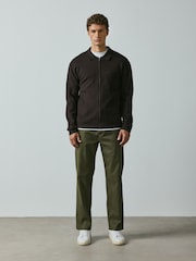 Khaki Green Straight Fit Cotton Rich Stretch Chinos - Image 1 of 10