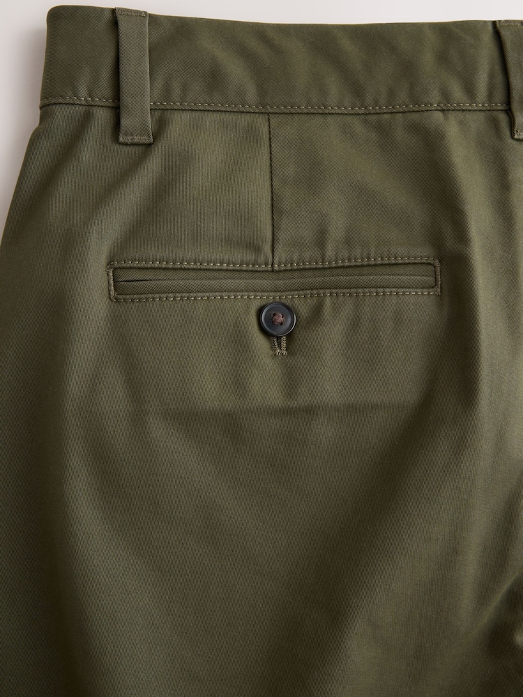 Khaki Green Straight Fit Cotton Rich Stretch Chinos - Image 10 of 10 Khaki Green Straight Fit Cotton Rich Stretch Chinos - Image 10 of 10