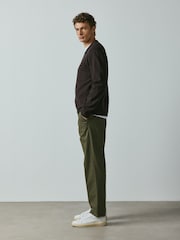 Khaki Green Straight Fit Cotton Rich Stretch Chinos - Image 2 of 10