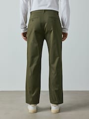 Khaki Green Straight Fit Cotton Rich Stretch Chinos - Image 5 of 10