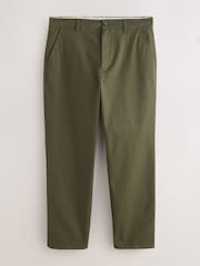 Khaki Green Straight Fit Cotton Rich Stretch Chinos - Image 7 of 10