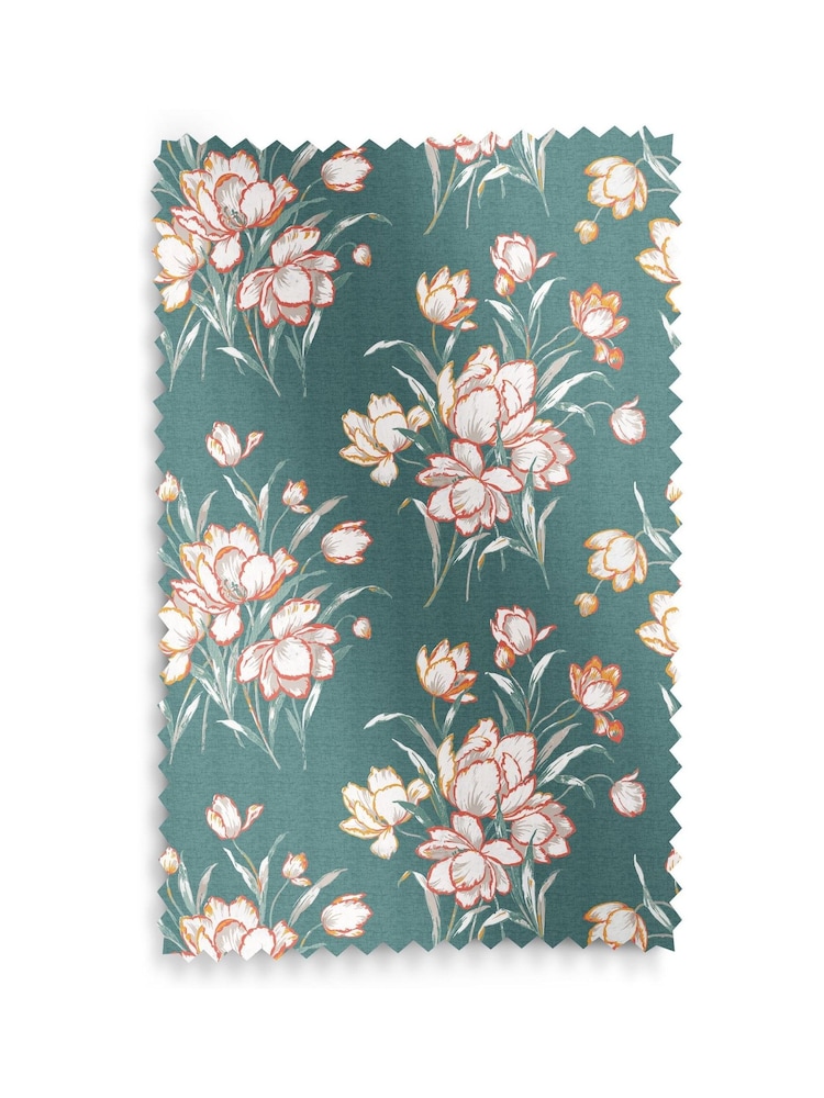 Laura Ashley Teal Sutcliffe Tulips Made to Measure Roman Blind - Image 5 of 5