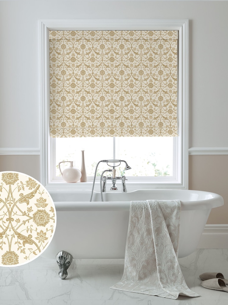 Laura Ashley Gold Endale Trellis Roman Made to Measure Roman Blind - Image 1 of 6