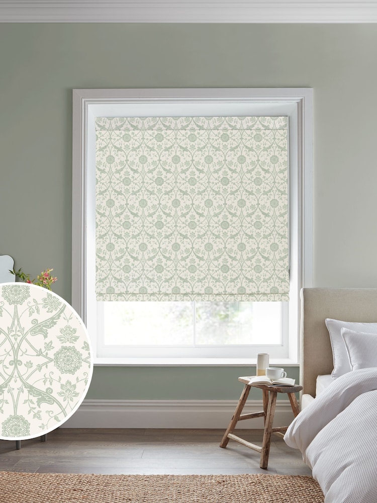 Laura Ashley Pistachio Endale Trellis Pistachio Measure Roman Blind - Image 1 of 6 Laura Ashley Pistachio Endale Trellis Pistachio Measure Roman Blind - Image 1 of 6