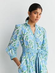 Pink City Prints Blue Kerala Dress - Image 4 of 9