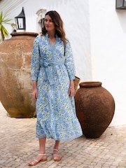 Pink City Prints Blue Kerala Dress - Image 6 of 9