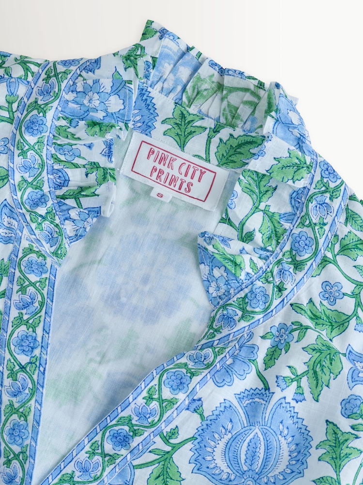 Pink City Prints Blue Kerala Dress - Image 9 of 9