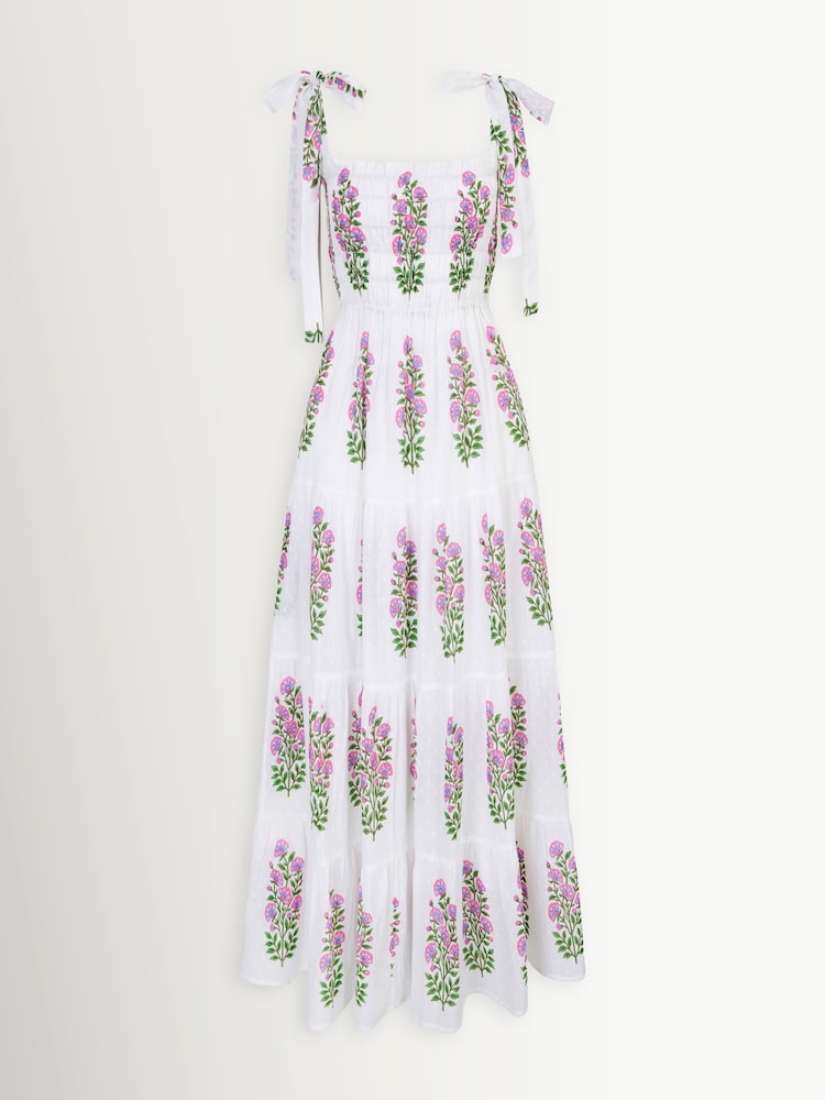 Pink City Prints White Martina Dress - Image 1 of 1 Pink City Prints White Martina Dress - Image 1 of 1