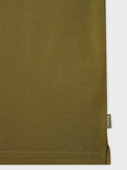PS Paul Smith Khaki Green Jersey Tipped Button Through Shirt - Image 6 of 7