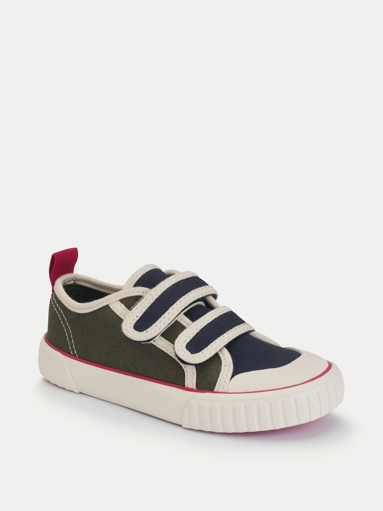 Start-Rite Khaki/navy Tide Double Bar Kids Washable Canvas Shoes - Image 2 of 7