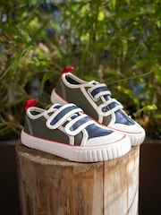 Start-Rite Khaki/navy Tide Double Bar Kids Washable Canvas Shoes - Image 7 of 7