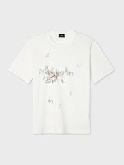 PS Paul Smith White Signature Stripe Hanger Graphic T-Shirt - Image 4 of 5