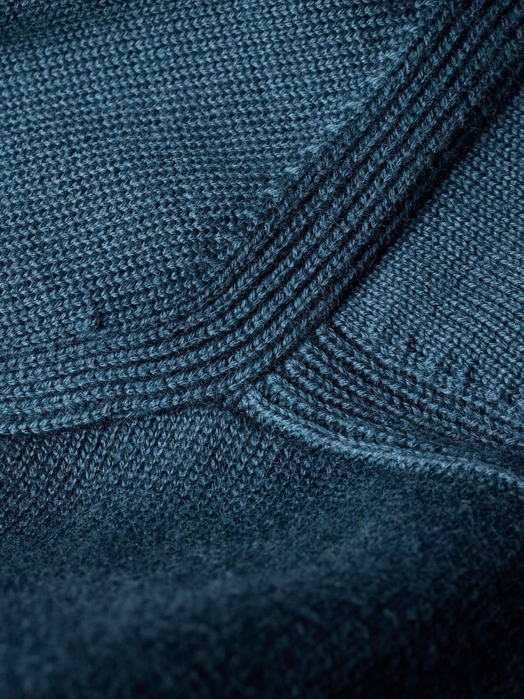 PS Paul Smith Inky Blue Block Rib Signature Stripe Zip Neck Polo Shirt - Image 2 of 6
