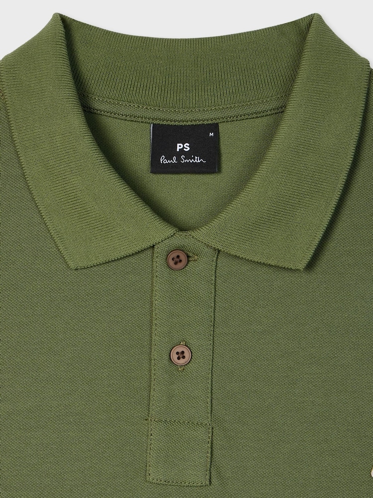 PS Paul Smith Green Zebra Logo Polo Shirt - Image 2 of 2 PS Paul Smith Green Zebra Logo Polo Shirt - Image 2 of 2
