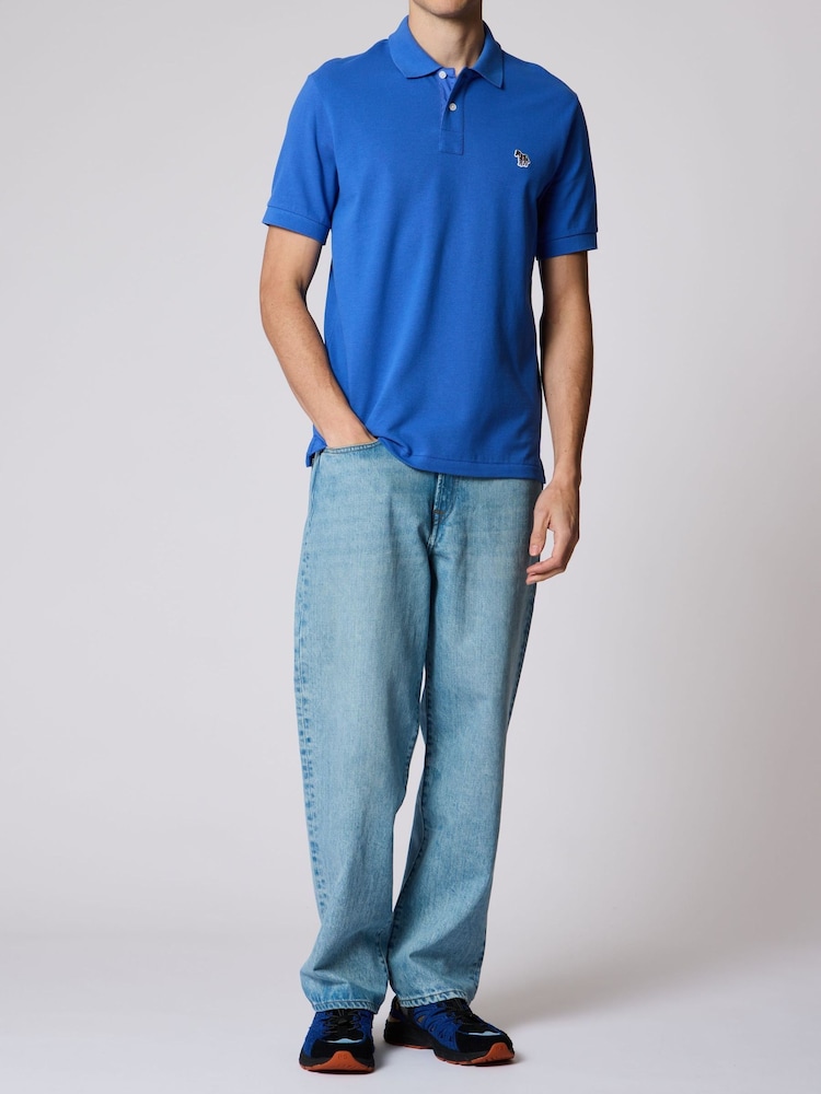 PS Paul Smith Blue Zebra Logo Polo Shirt - Image 4 of 4