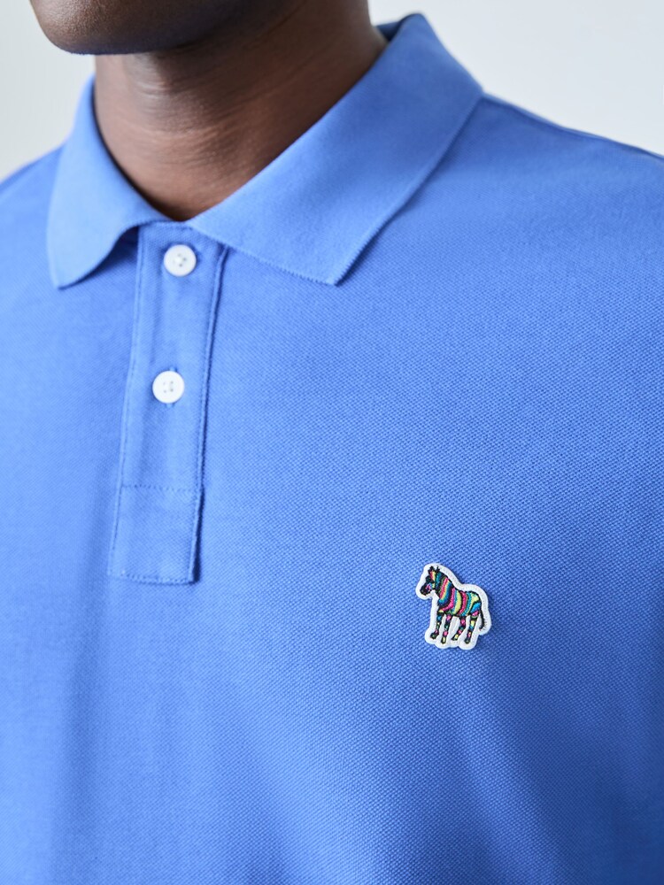 PS Paul Smith Blue Zebra Logo Polo Shirt - Image 6 of 6