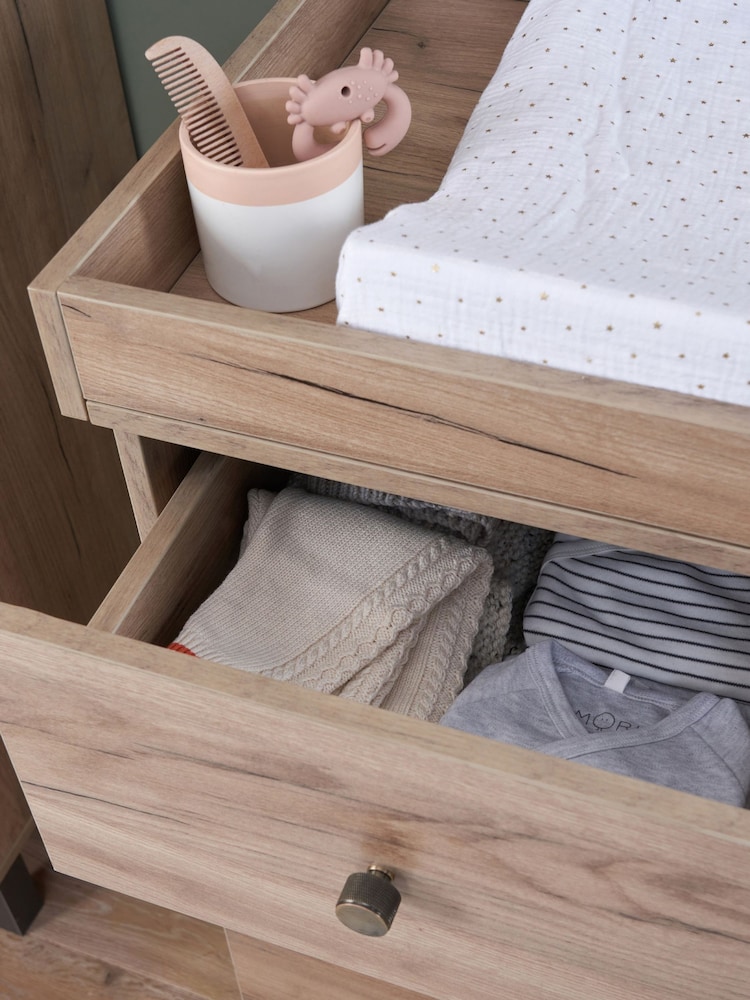 Tutti Bambini Distressed Oak Slate Grey Como Nursery Chest Changer - Image 2 of 4 Tutti Bambini Distressed Oak Slate Grey Como Nursery Chest Changer - Image 2 of 4