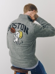 Gris Snoopy - Pull confortable décontracté à col zippé - Image 1 de 6
