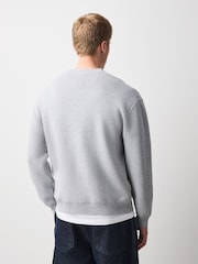 Grey Brooklyn Graphic Knitted Crew Neck Jumper - Image 4 of 7