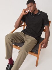 PS Paul Smith Black Signature Stripe Tipped Collar Polo Shirt - Image 3 of 7