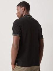 PS Paul Smith Black Signature Stripe Tipped Collar Polo Shirt - Image 4 of 7
