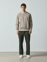 Green Relaxed Fit Cotton Rich Stretch Chinos - Image 1 of 10