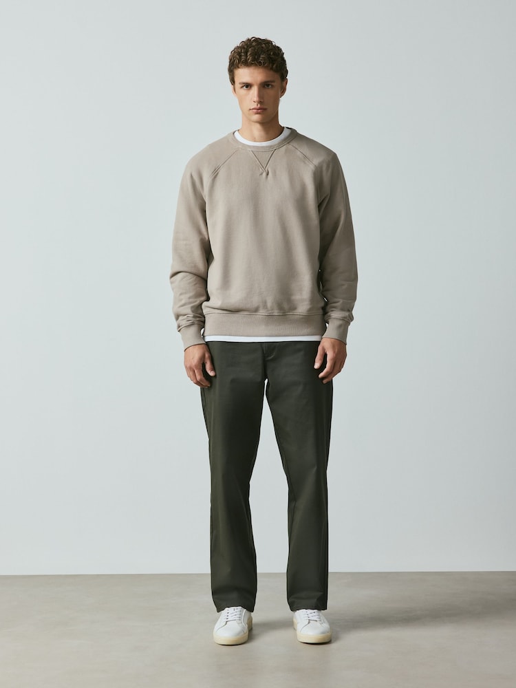 Green Relaxed Fit Cotton Rich Stretch Chinos - Image 1 of 10 Green Relaxed Fit Cotton Rich Stretch Chinos - Image 1 of 10