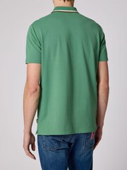 PS Paul Smith Green Tipped Collar Zip Neck Polo Shirt - Image 3 of 5