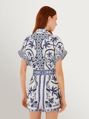 Farm Rio Blue Wonderful City Off-White Romper - Image 3 of 4