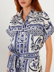 Farm Rio Blue Wonderful City Off-White Romper - Image 4 of 4