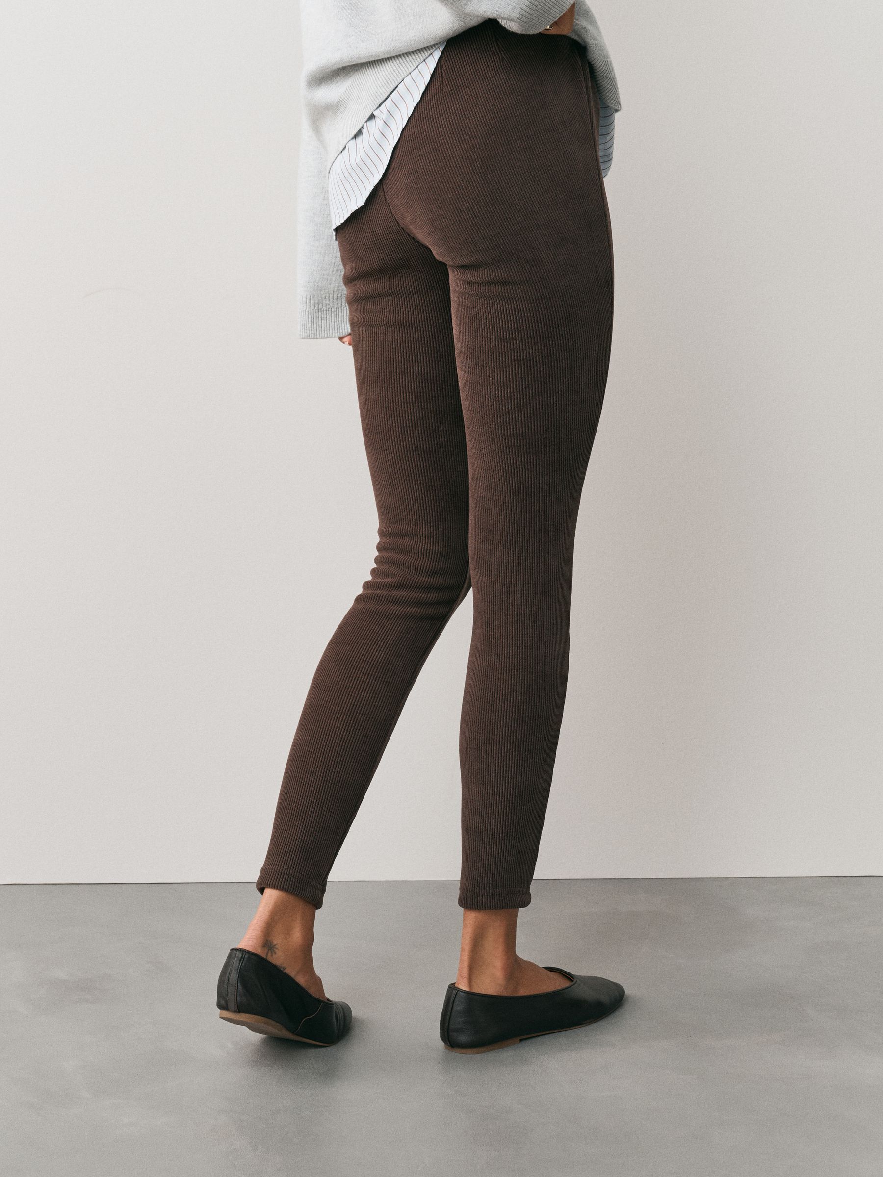 Buy Chocolate Brown/Khaki Green Cord Leggings 2 Pack from Next Belgium