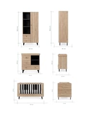 Tutti Bambini Distressed Oak Slate Grey 3 Piece Como Nursery Furniture Set - Image 11 of 11