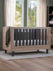 Tutti Bambini Distressed Oak Slate Grey 3 Piece Como Nursery Furniture Set - Image 3 of 11