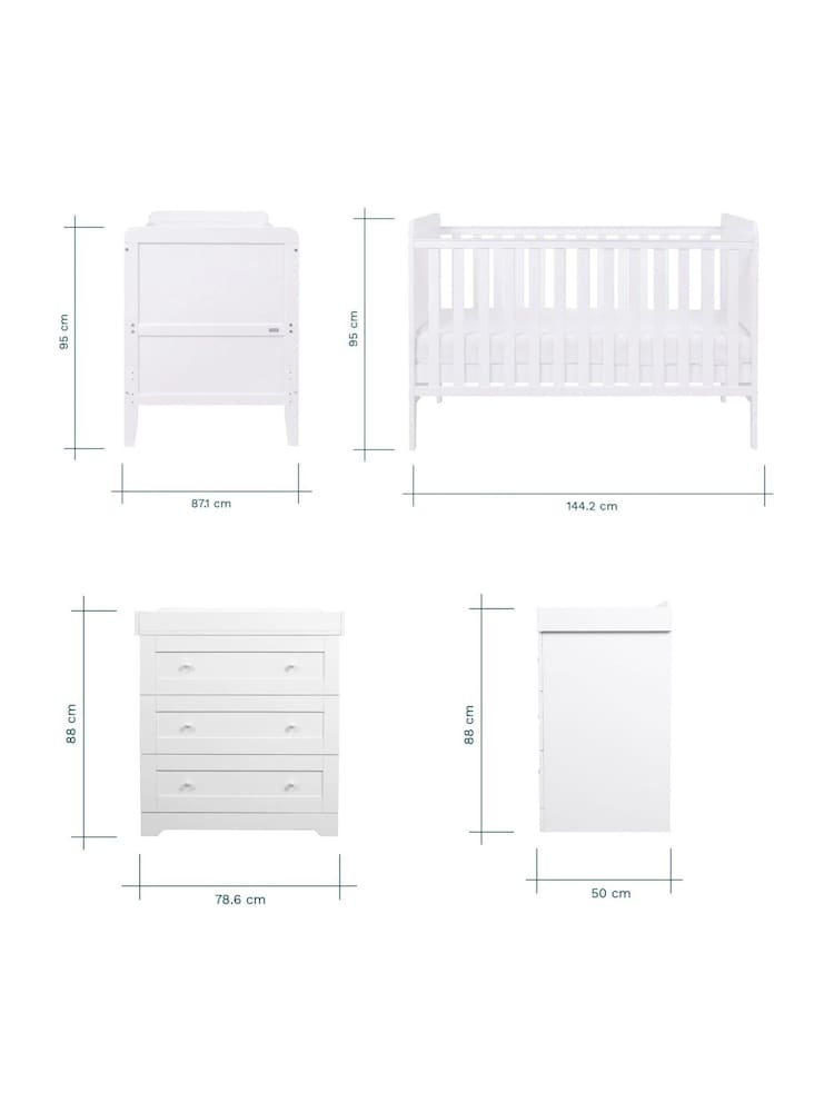 Tutti Bambini White 2 Piece Rio Nursery Furniture Set - Image 8 of 8