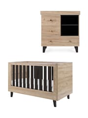 Tutti Bambini Set of 2 Distressed Oak Slate Grey Como Nursery Furniture - Image 2 of 9
