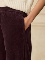 Burgundy Red Wide Leg Soft Cord Trousers - Image 5 of 8