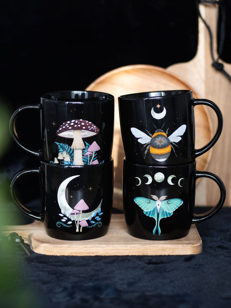 Something Different Set of 4 Dark Forest Mugs - 1 paveikslėlis iš 1