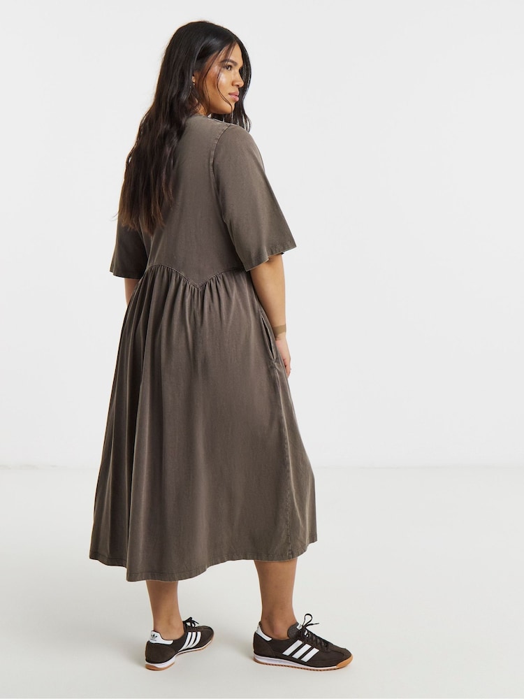 Simply Be Acid Wash Boxy Sleeve Midi Dress - תמונה 2 מתוך 4 Simply Be Acid Wash Boxy Sleeve Midi Dress - תמונה 2 מתוך 4